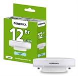 Лампа светодиодная T80 12Вт таблетка 6500К GX53 230В GENERICA LL-T80-12-230-65-GX53-G 1647661