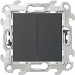 Выключатель 2-кл. 1п 2мод. СП Simon 24 10А IP20 Push&Go механизм графит Simon 2420398-038 1278856
