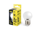 Лампа светодиодная ECO G45 9Вт шар 3000К E27 230В IEK LLE-G45-9-230-30-E27 1273612