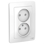 Розетка 2-м СП Blanca 16А IP20 250В без заземл. защ. шторки бел. SE BLNRS000121 1210263