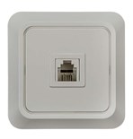 Розетка телефонная 1-м СП Bolleto 7034 16А IP20 бел. ASD / IN HOME 4690612000398 464655