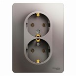 Розетка 2-м СП Glossa 16А IP20 250В с заземл. в сборе платина SE GSL001224 454448