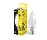 Лампа светодиодная ECO C35 7Вт свеча 3000К E14 230В IEK LLE-C35-7-230-30-E14 459834