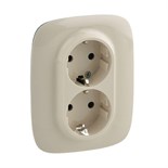 Розетка 2-м СП Valena Allure 16А IP20 250В 2х2P+E защ. шторки безвинт. клеммы с лицев. панелью сл. кость Leg 753826 1181902