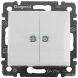 Выключатель 2-кл. СП Valena 10А IP20 с индикацией механизм бел. (DIY-упак.) Leg 694278 238785