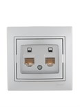 Розетка компьютерная 2-м СП Mira RJ45 сер. метал. LEZARD 701-1010-141 199996