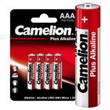 Элемент питания алкалиновый AAA/LR03 1.5В Plus Alkaline LR03-BP4 BL-4 (блист.4шт) Camelion 7369 197973