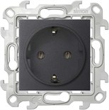 Розетка 1-м СП Simon 24 16А IP20 2P+E Schuko без защ. шторок механизм графит Simon 2450434-038 1278970