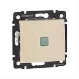 Выключатель 1-кл. СП Valena 10А IP31 250В с зел. индикацией механизм сл. кость Leg 774310 33819