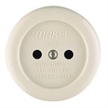 Розетка 1-м ОП 16А IP20 круглая без заземл. керамика беж. Makel 16012 5878
