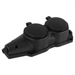 Колодка ЭРА KX-2e-B-IP44 каучуковая с заземлением 2 розетки 16A IP44 черн. Эра Б0068451 1952922