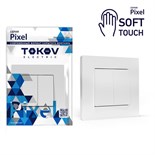 Выключатель 2-кл. СП Pixel 10А IP20 в сборе айс TOKOV ELECTRIC TKE-PX-V2F-C34 1909855