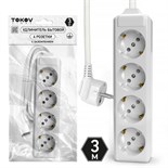 Удлинитель 4х3м с заземл. 10А 3х1.5 TOKOV LIGHT TKL-C01-BU4-3-1.5-Z 1909842