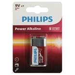 Элемент питания алкалиновый "крона" 6LR61 9В Power (блист. 1шт) Philips Б0062717 1817599