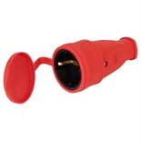 Розетка RX10-R-IP44 16А IP44 прямая с заземл. каучук красн. ЭРА Б0055419 1773110
