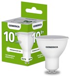 Лампа светодиодная PAR16 10Вт софит 4000К GU10 230В GENERICA LL-PAR16-10-230-40-GU10-G 1647652