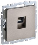 Розетка компьютерная СП RJ45 кат.5E BRITE РК10-БрШ механизм шампань IEK BR-K10-1-K37 1617411