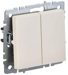 Выключатель проходной 2-кл. СП BRITE ВС10-2-6-БрКр 10А механизм беж. IEK BR-V22-0-10-K10 1617279