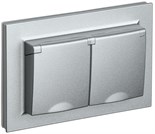 Розетка 2-м СП BRITE РСбш12-3-44-БрА 16А в сборе IP44 с крышкой алюм. IEK BR-R26-16-44-K47-F 1617366