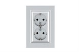 Розетка 2-я с/з СП Karea 16А IP20 серебр. Makel 56065082 1600172