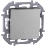 Выключатель 1-кл. Inspiria 10А IP20 250В 10AX с подсветкой/индикацией механизм алюм. Leg 673612 1445145