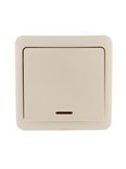 Выключатель 1-кл. 1п ОП Viola 10А IP20 с подсветкой крем. LEZARD 751-0300-111 536610