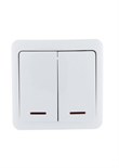 Выключатель 2-кл. 1п ОП Viola 10А IP20 с подсветкой бел. LEZARD 751-0200-112 536603