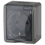 Розетка 1-м ОП Эра Эксперт 11-2401-03 16А IP54 16AX 250В 2P+E сер. Эра Б0020713 1231725