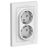 Розетка 2-м СП AtlasDesign 16А IP20 с заземл. в сборе бел. SE ATN000124 1240135