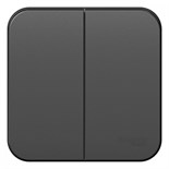 Выключатель 2-кл. ОП Blanca 10А IP20 (сх. 5) 250В с изолир. пластиной антрацит SE BLNVA105016 1210624