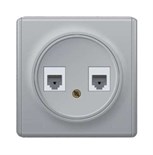 Розетка компьютерная + телефонная 2-м СП Florence RJ45 + RJ11 кат.5E механизм сер. (1E20801302) OneKeyElectro 2172840 467464