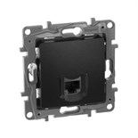 Розетка компьютерная 1-м СП Etika RJ45 кат.5E UTP механизм антрацит Leg 672641 437647
