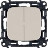 Выключатель 2-кл. СП Valena Allure 10А IP20 250В с лицев. панелью безвинтов. зажимы механизм сл. кость Leg 752805 1180937