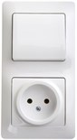 Блок комбинированный Glossa (розетка + 1-кл. выкл.) бел. SE GSL000160 400527
