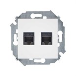Розетка компьютерная 2-м Simon 15 RJ45 кат.5E AMP механизм бел. Simon 1591552-030 392122