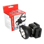 Фонарь аккумуляторный налобный LED5366 LED 2 режима 220В пластик. черн. (бокс) Ultraflash 11649 321808