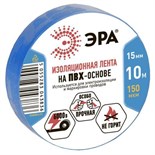 Изолента ПВХ 15ммх10м син. (10/500) (уп.10шт) ЭРА C0036557 297504