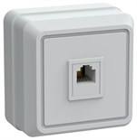 Розетка телефонная 1-м ОП Октава РТ20-ОБ IP20 бел. IEK ETO10-K01-DC 245759