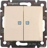 Выключатель 2-кл. СП Valena 10А IP31 с индикацией механизм сл. кость (DIY-упак.) Leg 695606 238784