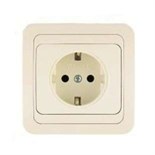 Розетка 1-м СП Mimoza 16А IP20 с заземл. крем./крем. Makel 25028 150450