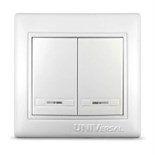 Выключатель 2-кл. СП Севиль 10А IP20 с подсветкой бел. UNIVersal С0123 75157