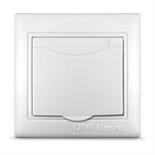 Розетка 1-м СП Севиль 16А IP20 с заземл. с крышкой бел. UNIVersal С0029 75166