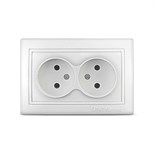 Розетка 2-м СП Севиль 16А IP20 без заземл. бел. UNIVersal С0102 75160