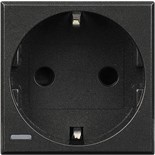Розетка 1-м СП 2мод. Axolute 16А IP20 2P+E с центр. и боков. заземл. Schuko защ. шторки немецк. стандарт безвинт. клеммы антрацит Leg BTC HS4141W 1039361