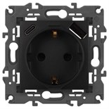 Розетка ЭРА Elegance 14-4108-05 2P+E 16A-250В со шторками с USB type-A+C 5В-3А антрацит Эра Б0067724 1952987