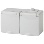 Розетка 2-м ОП Эра Эксперт 11-2603-03 16А IP65 горизонт. 250В 2х2P+E сер. Эра Б0035991 1306385