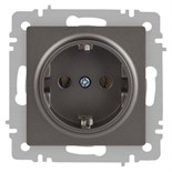Розетка Accent 6-202-09 2P+E Schuko 16А-250В IP20 СУ титан Intro Б0063701 1931467