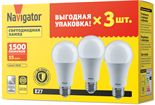 Лампа светодиодная 95 321 NLL-A60-15-230-4K-E27-PACK3 NAVIGATOR 95321 1924362