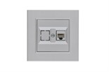 Розетка компьютерная CAT 5+гнездо Karea LINE STAR жемчуж. Makel 86100035 1889471