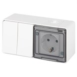 Блок розетка с выключателем Эксперт 11-7502-01 двойн. IP55 16A(10AX)-250В ОУ белый Эра Б0063270 1871620